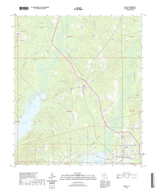 Zwolle Louisiana US Topo Map Image