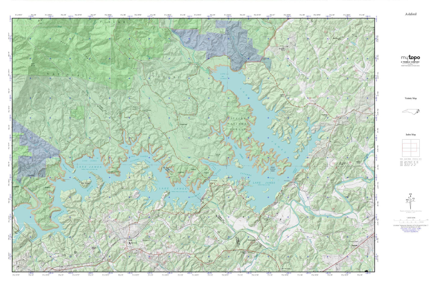 Lake James MyTopo Explorer Series Map Image