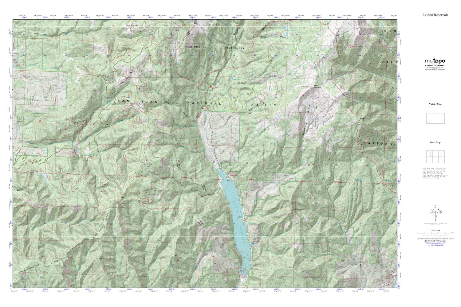 Lemon Reservoir MyTopo Explorer Series Map Image