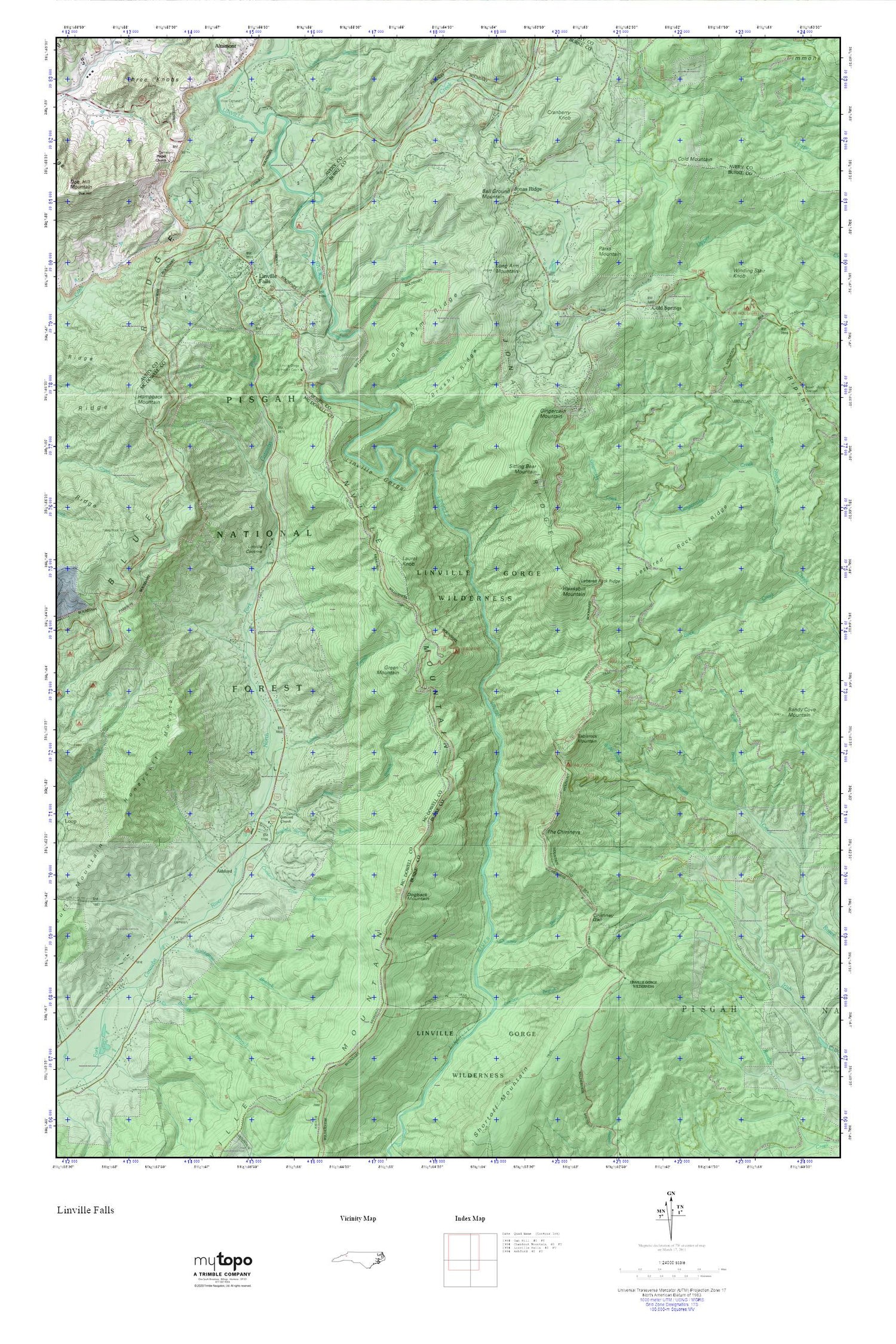 Linville Falls MyTopo Explorer Series Map Image