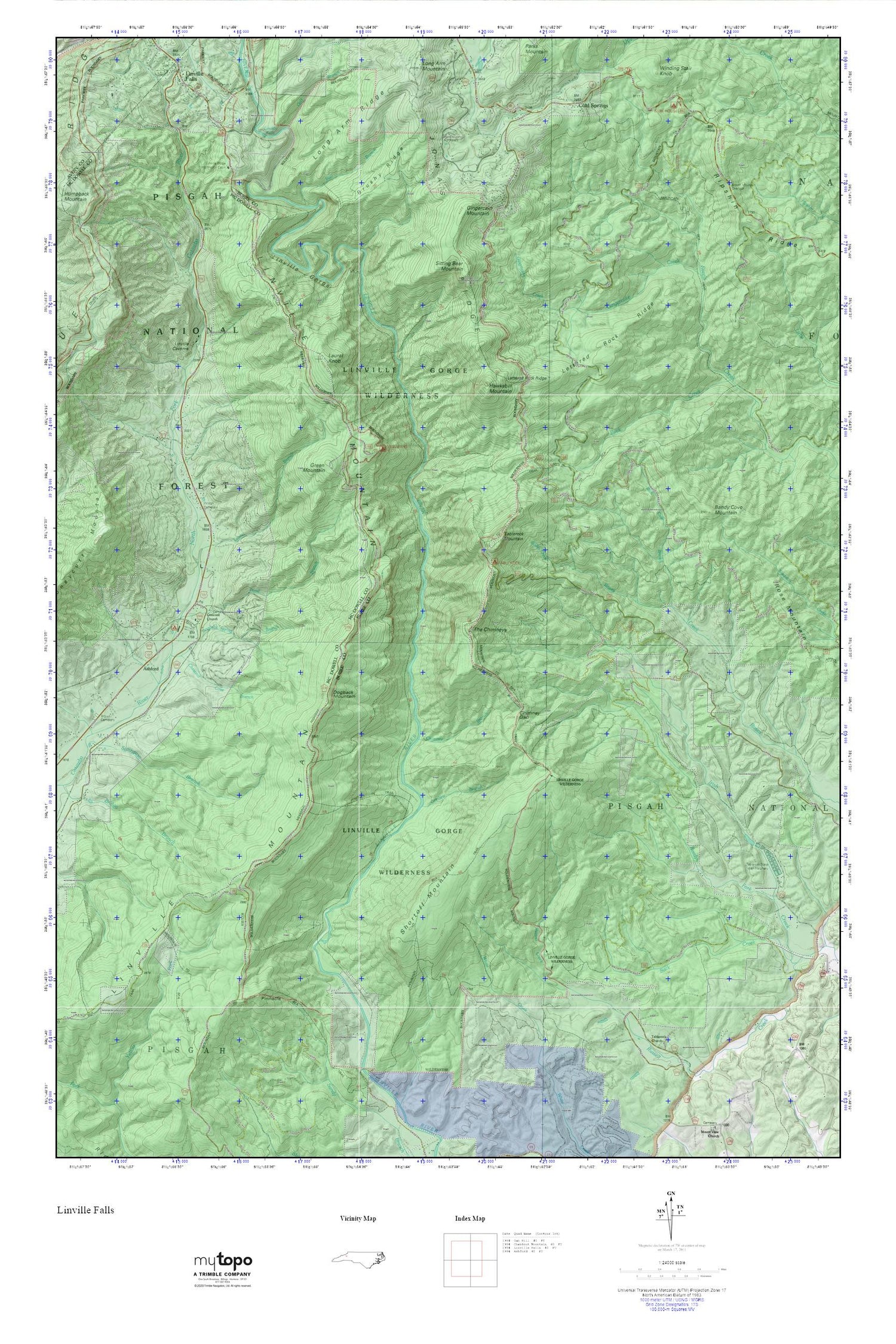Linville Gorge MyTopo Explorer Series Map Image