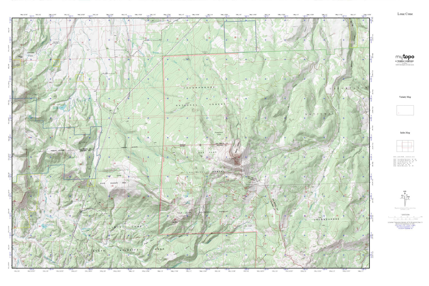 Lone Cone MyTopo Explorer Series Map Image