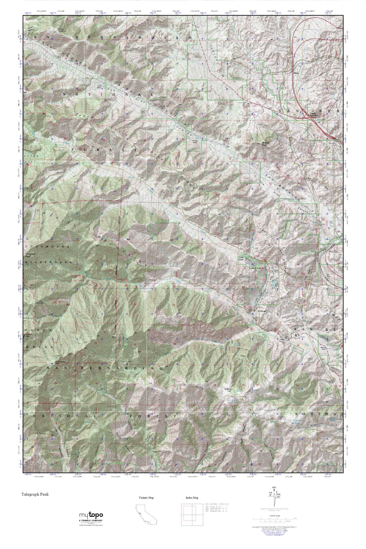 Lytle Creek MyTopo Explorer Series Map Image