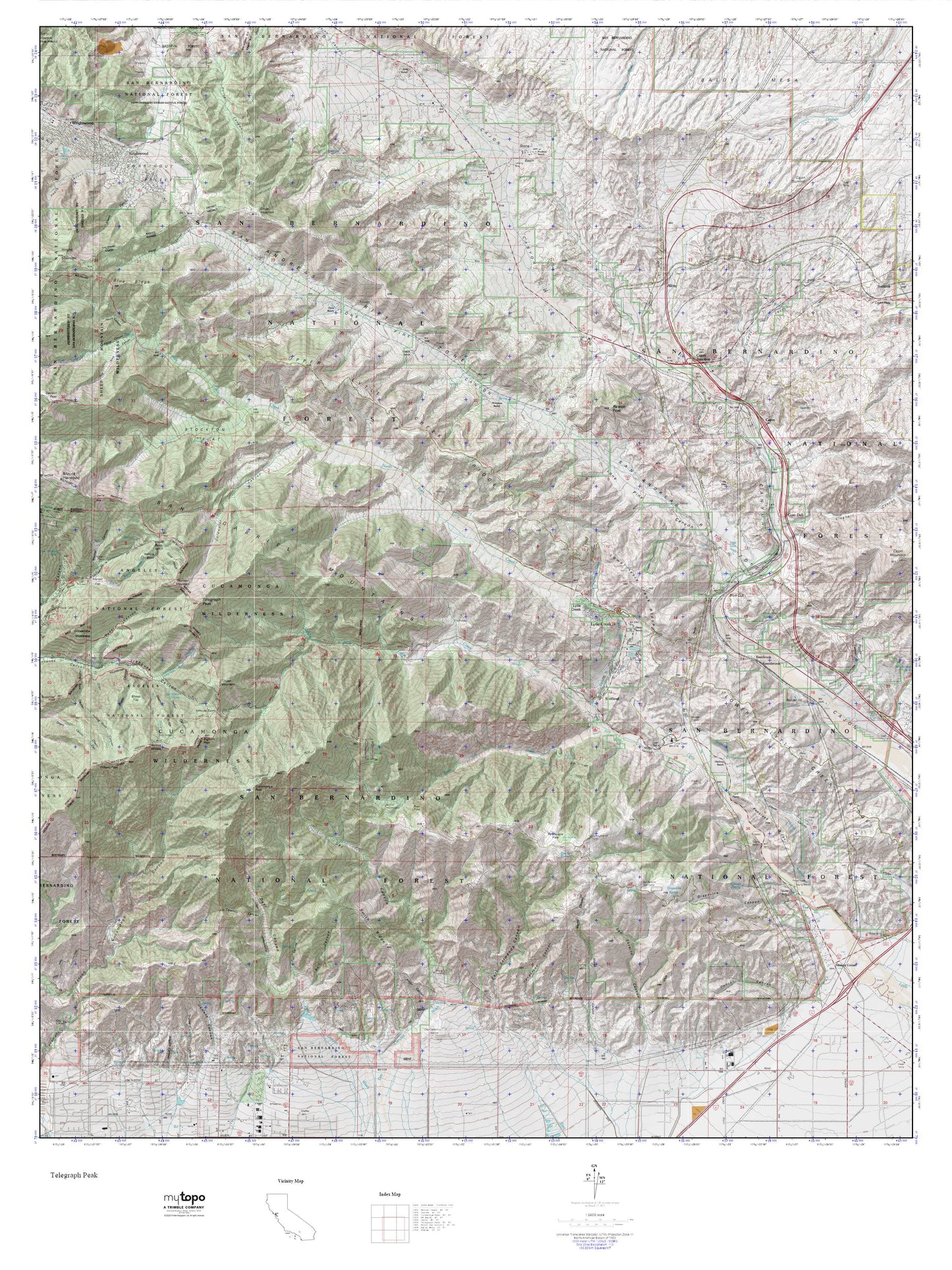 Lytle Creek MyTopo Explorer Series Map Image