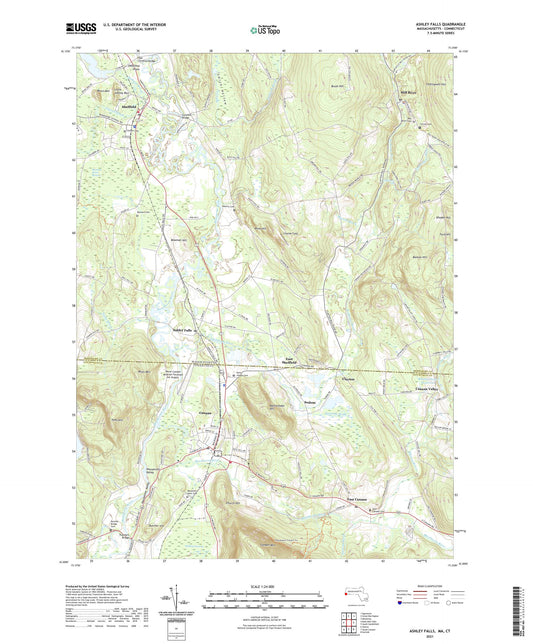 Ashley Falls Massachusetts US Topo Map Image