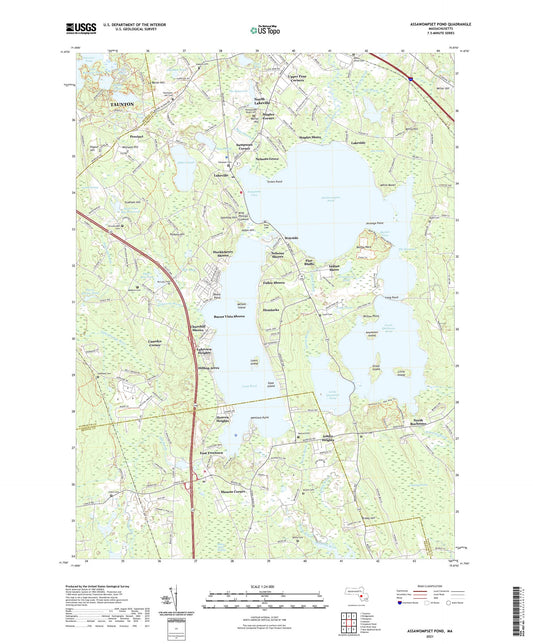 Assawompset Pond Massachusetts US Topo Map Image