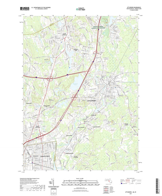 Attleboro Massachusetts US Topo Map Image