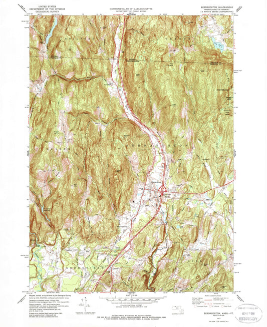 Classic USGS Bernardston Massachusetts 7.5'x7.5' Topo Map Image
