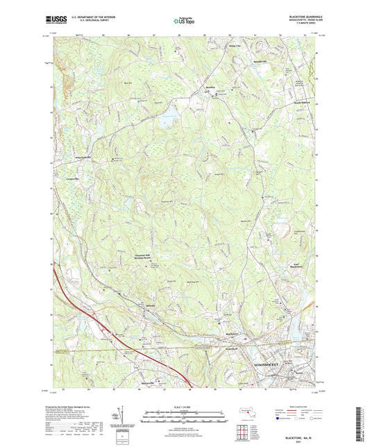 Blackstone Massachusetts US Topo Map Image