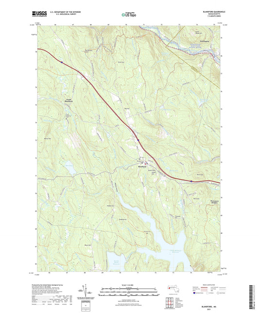 Blandford Massachusetts US Topo Map Image