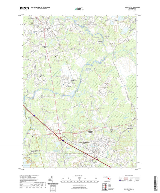 Bridgewater Massachusetts US Topo Map Image