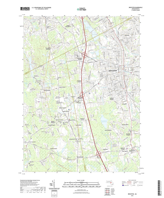 Brockton Massachusetts US Topo Map Image