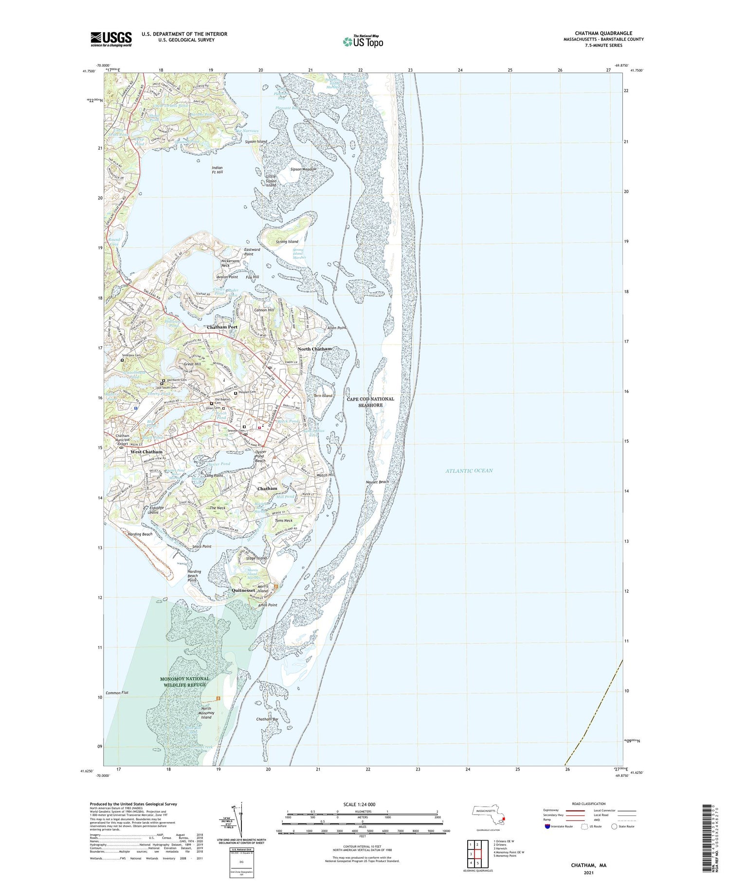 Chatham Massachusetts US Topo Map Image