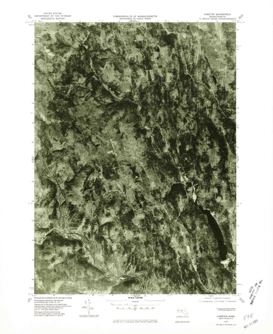 Classic USGS Chester Massachusetts 7.5'x7.5' Topo Map Image