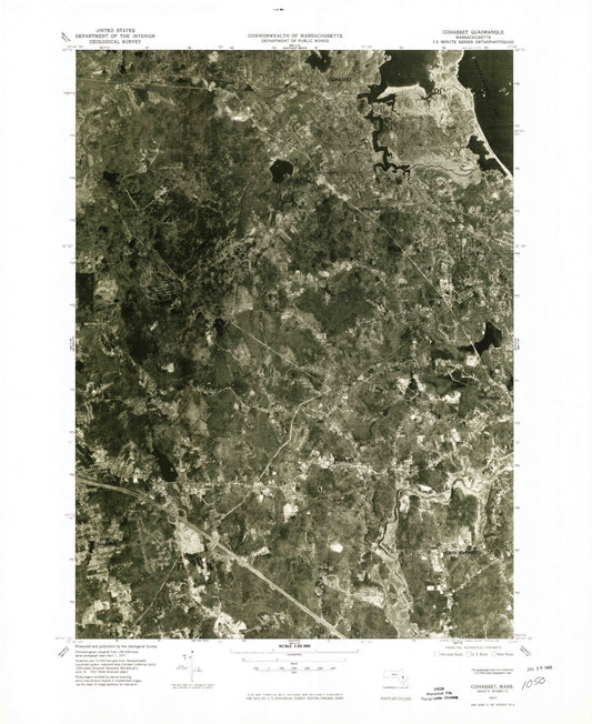 Classic USGS Cohasset Massachusetts 7.5'x7.5' Topo Map Image
