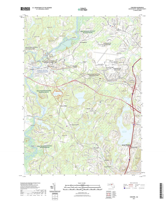 Concord Massachusetts US Topo Map Image