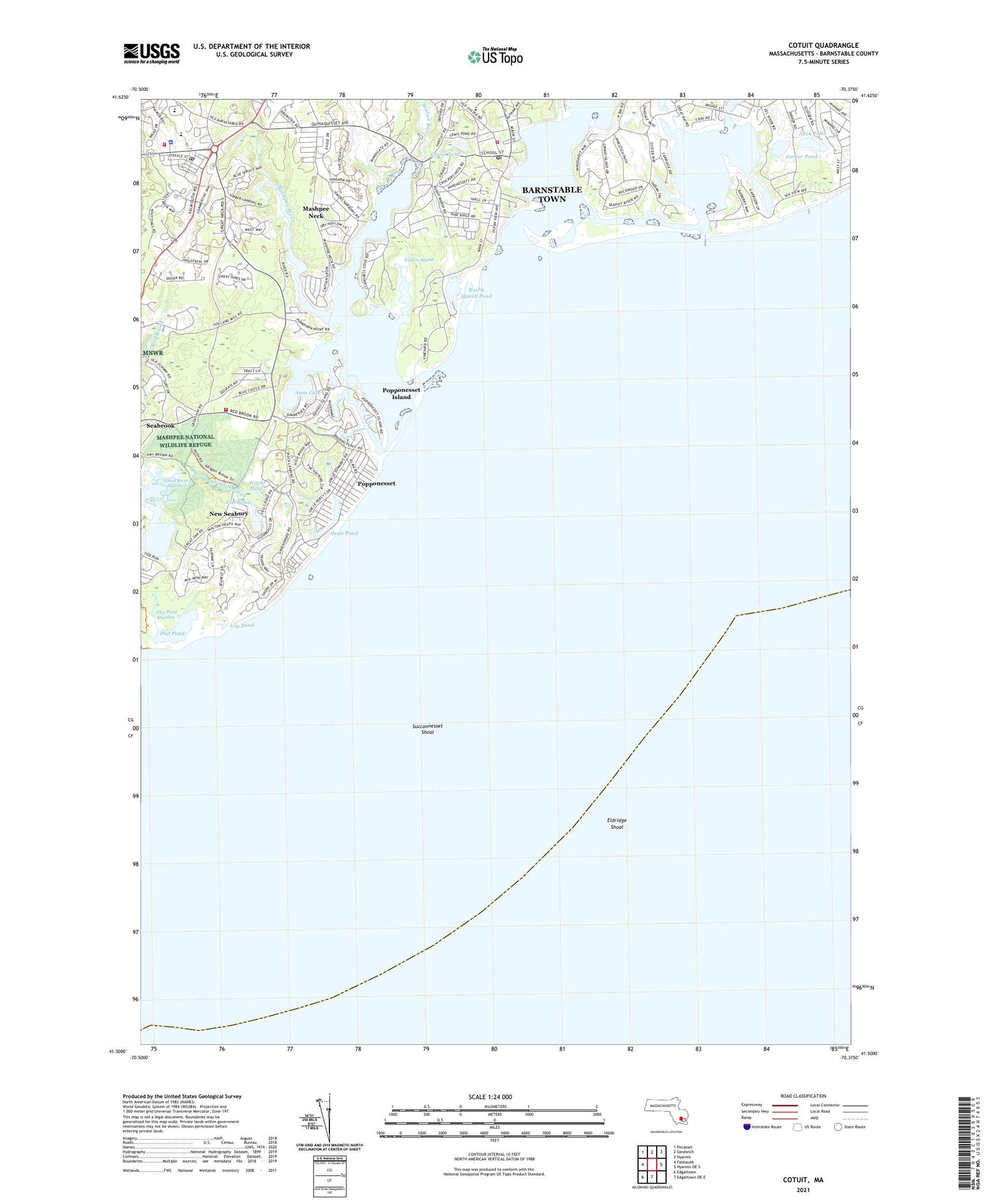 Cotuit Massachusetts US Topo Map Image