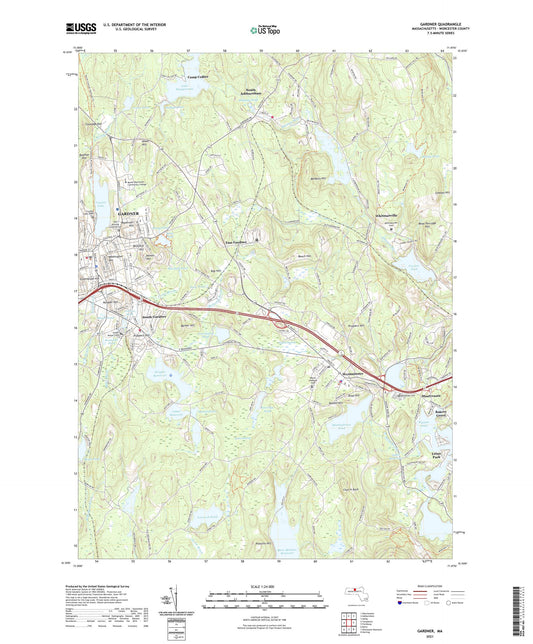 Gardner Massachusetts US Topo Map Image
