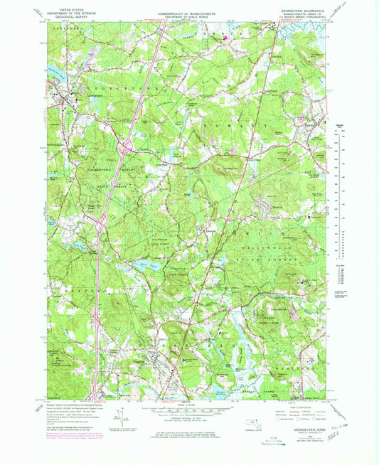 Classic USGS Georgetown Massachusetts 7.5'x7.5' Topo Map Image