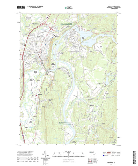 Greenfield Massachusetts US Topo Map Image