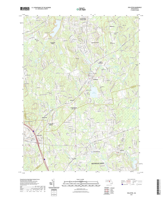 Holliston Massachusetts US Topo Map Image