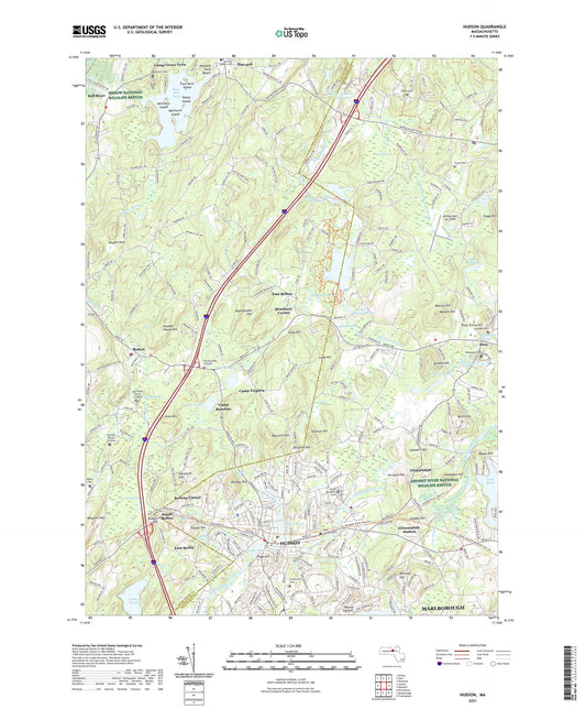 Hudson Massachusetts US Topo Map Image