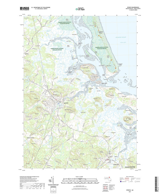 Ipswich Massachusetts US Topo Map Image