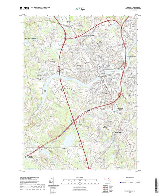 Lawrence Massachusetts US Topo Map Image