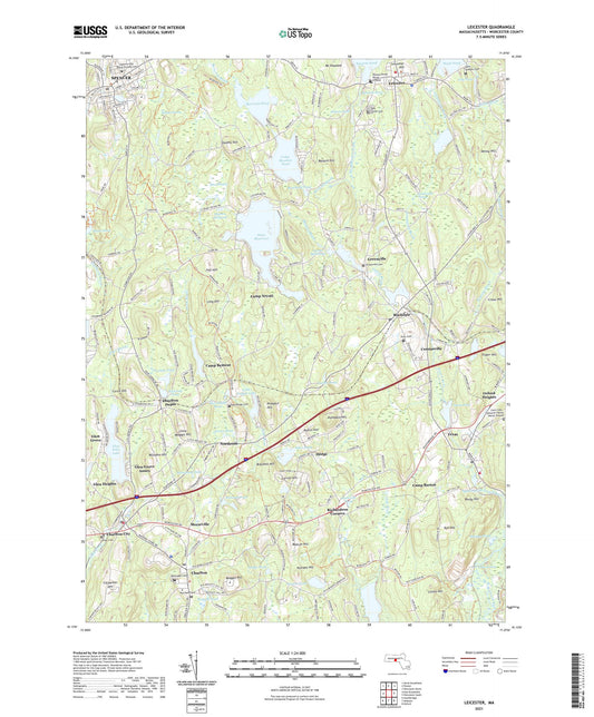 Leicester Massachusetts US Topo Map Image