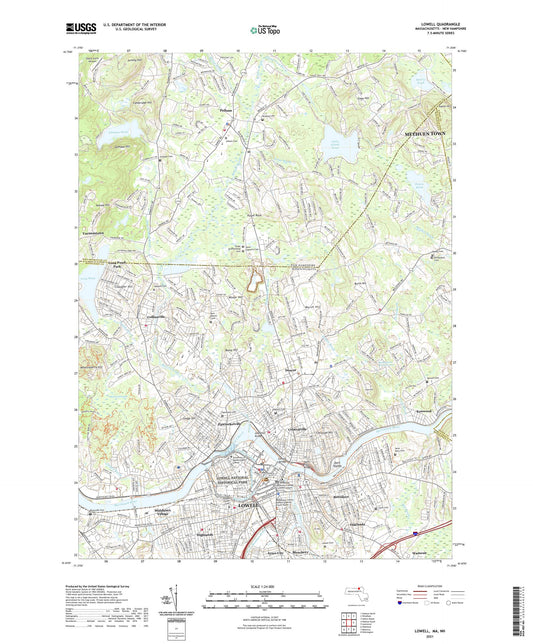 Lowell Massachusetts US Topo Map Image