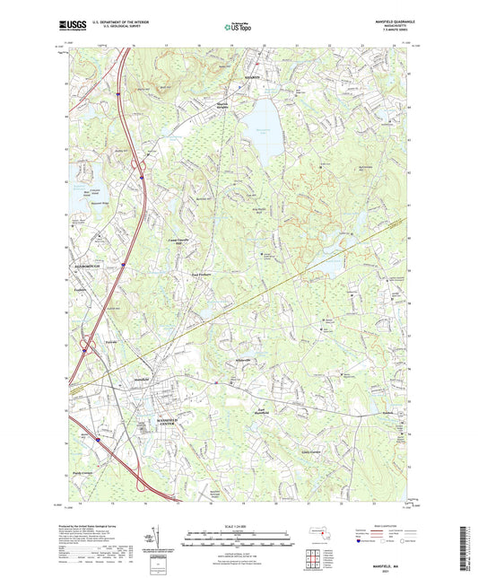 Mansfield Massachusetts US Topo Map Image