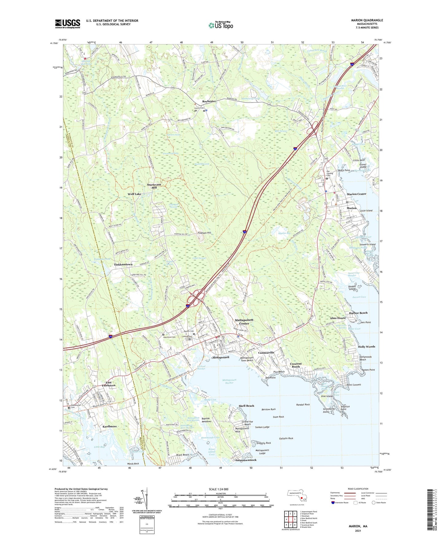 Marion Massachusetts US Topo Map Image