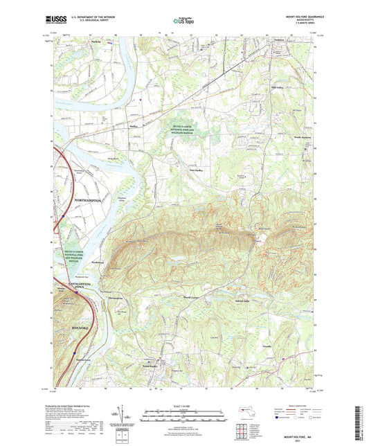 Mount Holyoke Massachusetts US Topo Map Image