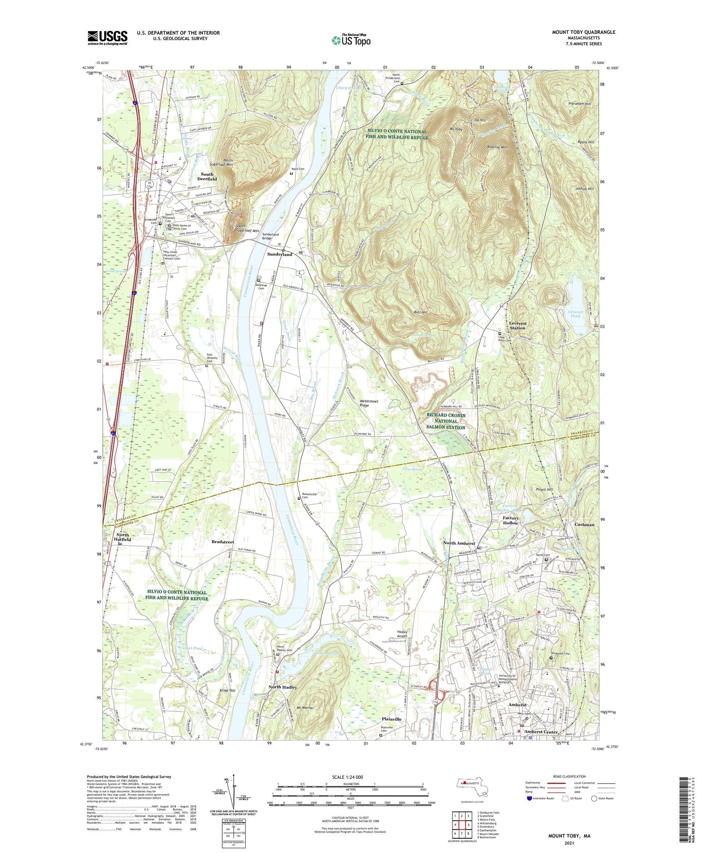 Mount Toby Massachusetts US Topo Map Image