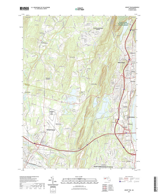 Mount Tom Massachusetts US Topo Map Image