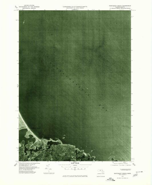 Classic USGS Nantasket Beach Massachusetts 7.5'x7.5' Topo Map Image