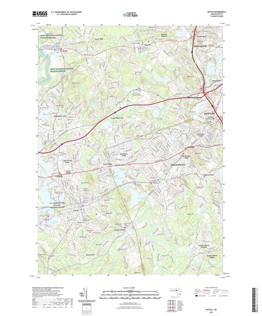 Natick Massachusetts US Topo Map Image