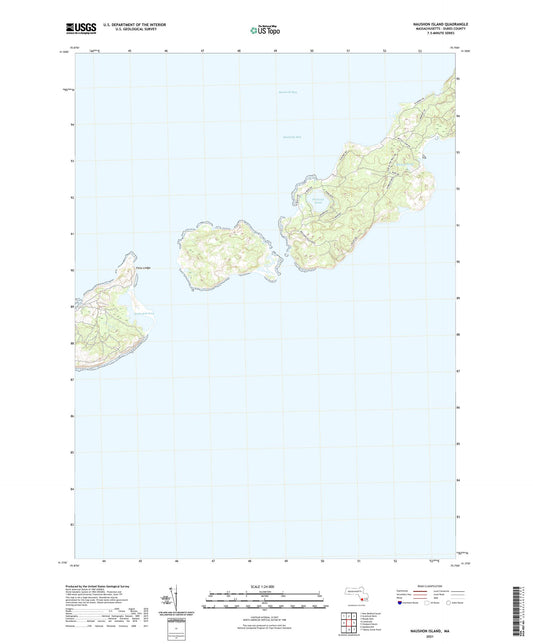 Naushon Island Massachusetts US Topo Map Image