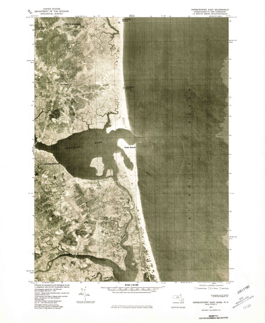 Classic USGS Newburyport East Massachusetts 7.5'x7.5' Topo Map Image