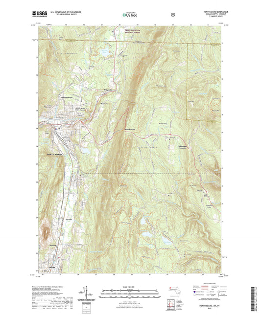 North Adams Massachusetts US Topo Map Image