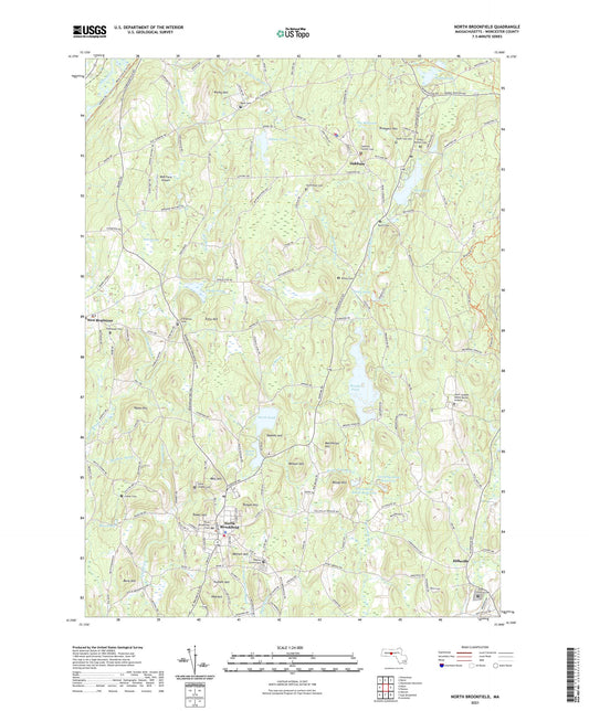 North Brookfield Massachusetts US Topo Map Image