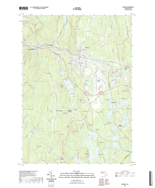 Orange Massachusetts US Topo Map Image