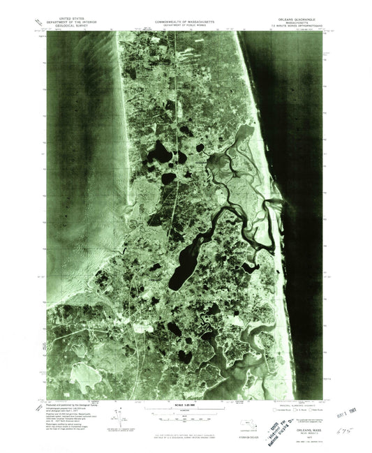 Classic USGS Orleans Massachusetts 7.5'x7.5' Topo Map Image
