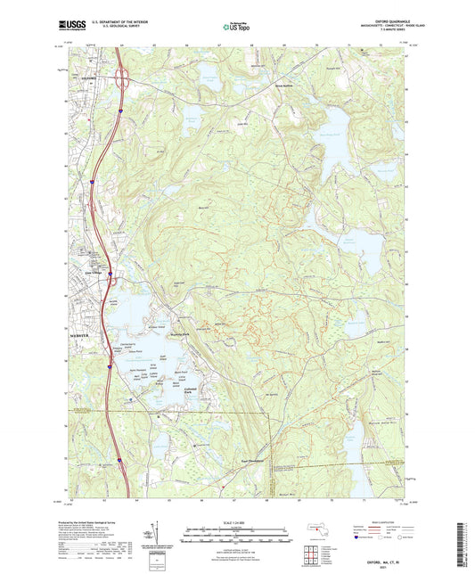 Oxford Massachusetts US Topo Map Image