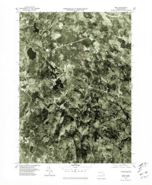 Classic USGS Peru Massachusetts 7.5'x7.5' Topo Map Image
