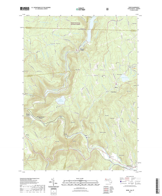 Rowe Massachusetts US Topo Map Image