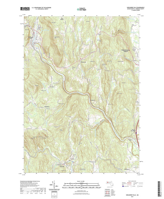 Shelburne Falls Massachusetts US Topo Map Image
