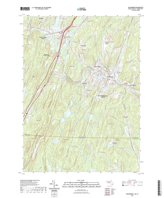 Southbridge Massachusetts US Topo Map Image