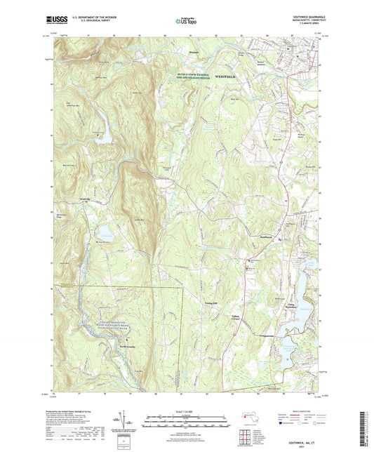 Southwick Massachusetts US Topo Map Image