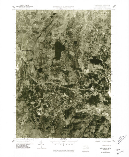 Classic USGS Stockbridge Massachusetts 7.5'x7.5' Topo Map Image